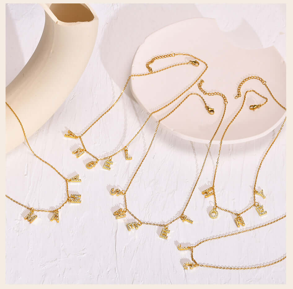 Ayla Multiple Letters Pendant Necklace | MSHSM