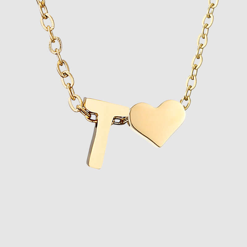 Valentina Tiny Heart Initial Necklace | MSHSM