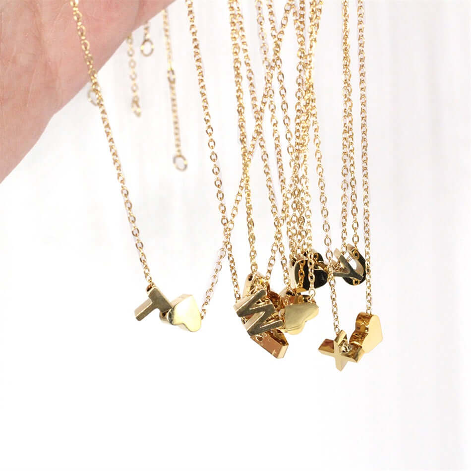 Valentina Tiny Heart Initial Necklace | MSHSM