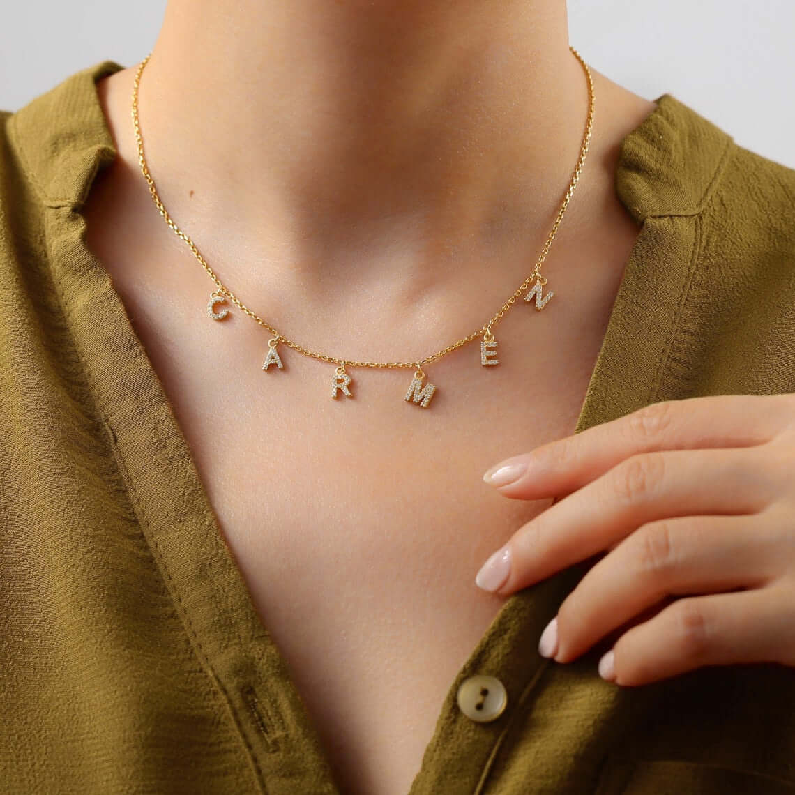 Ayla Multiple Letters Pendant Necklace | MSHSM