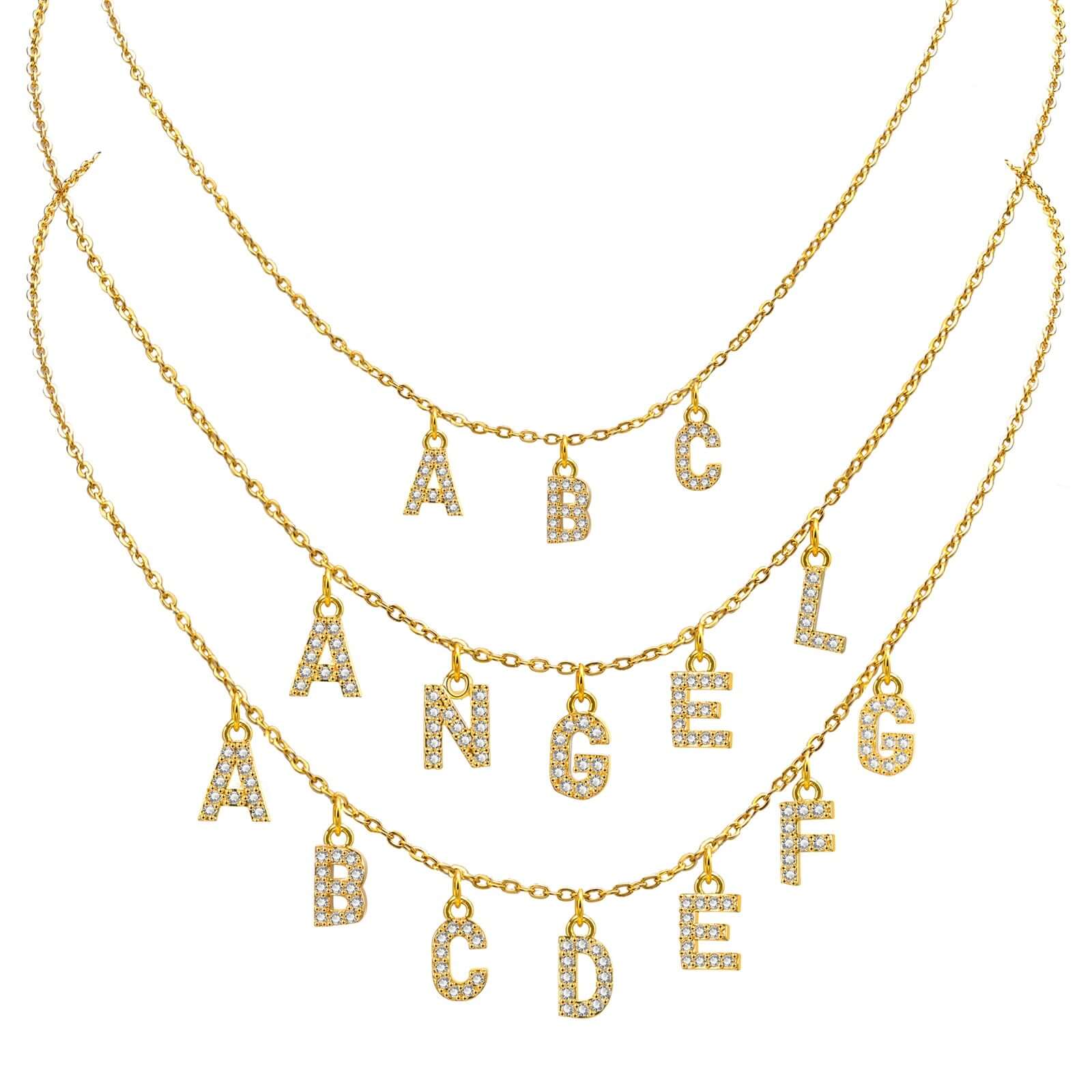 Ayla Multiple Letters Pendant Necklace | MSHSM