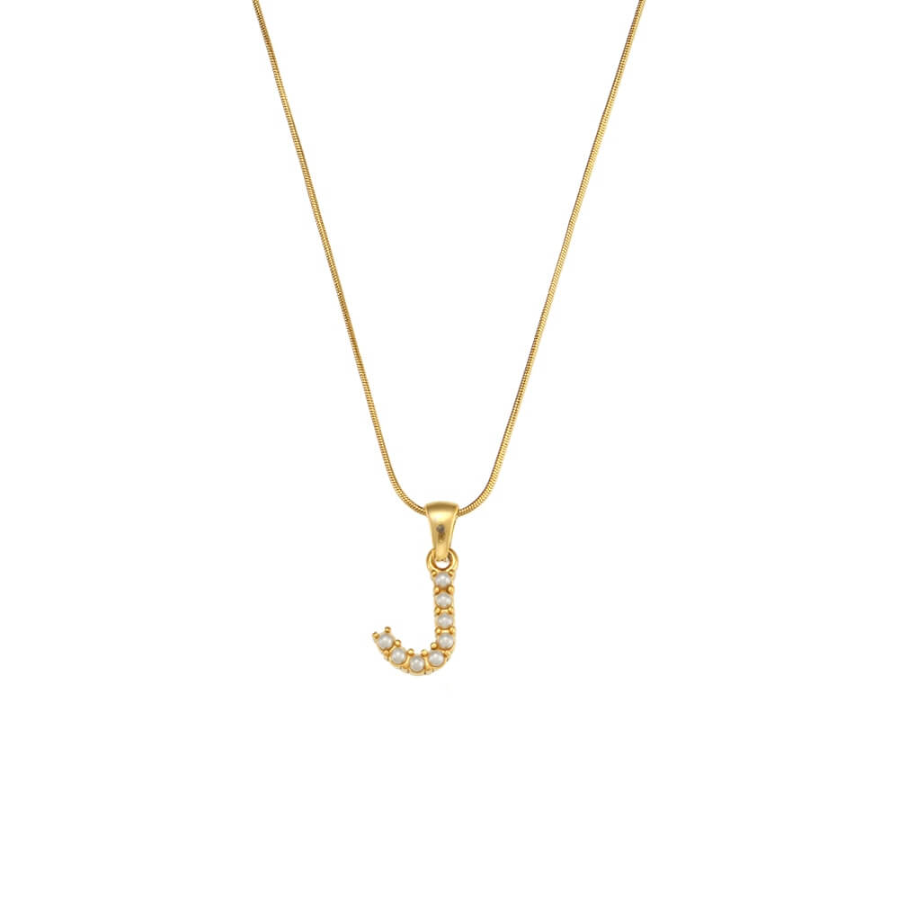 Isla Pearl Big Letter Necklace | MSHSM