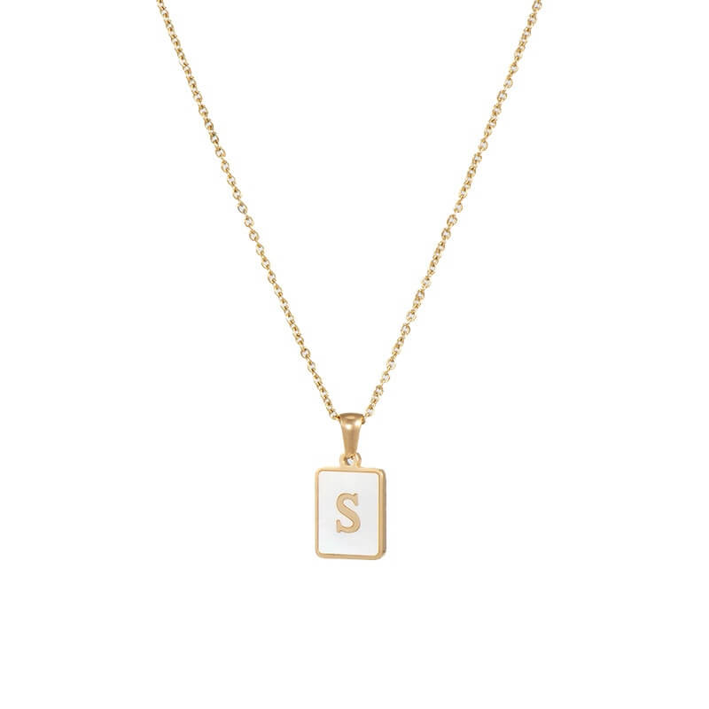 Isla Pearl Oblong Letter Necklace | MSHSM