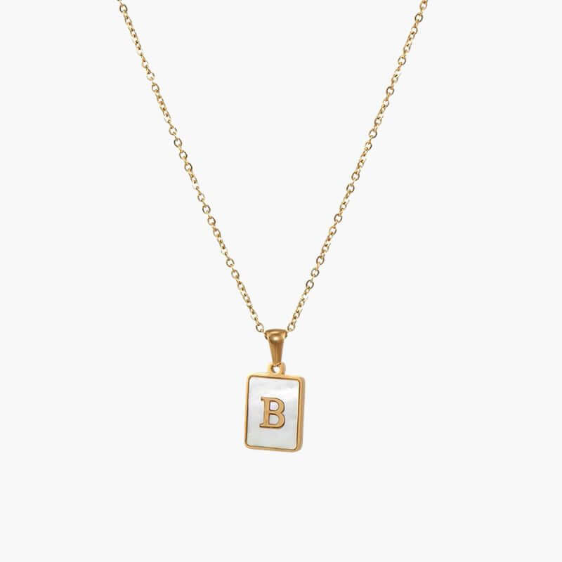 Isla Pearl Oblong Letter Necklace | MSHSM