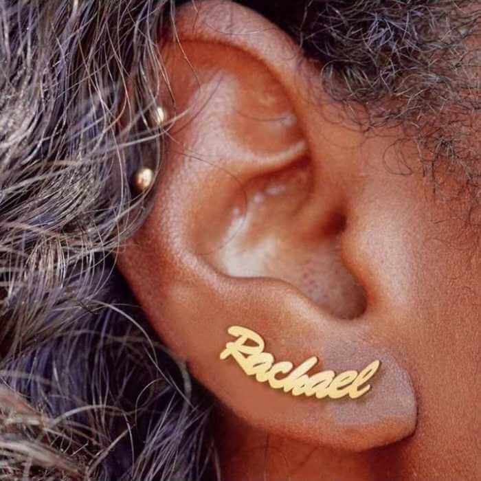 Rachael Nameplate Earrings | MSHSM