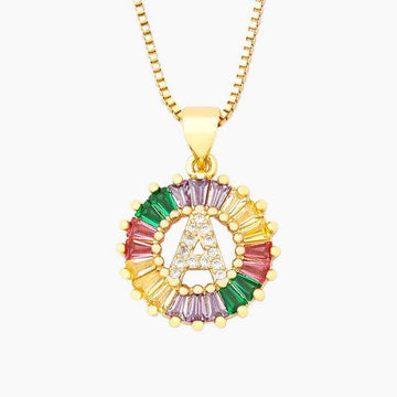 Floral Multicolor Initial Necklace | MSHSM