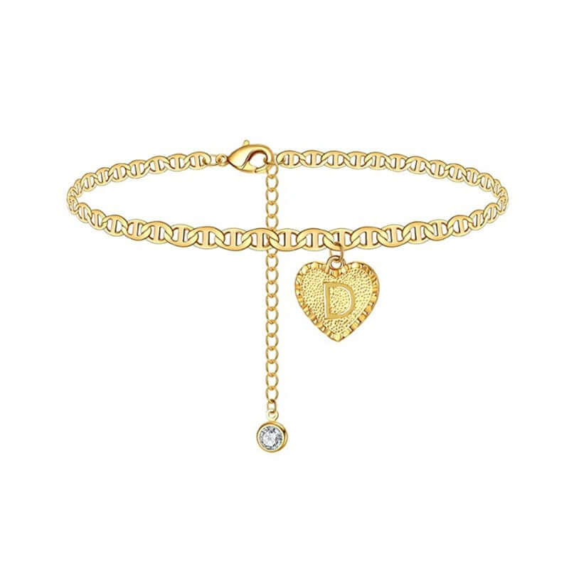 Cora Heart Initials Anklets | MSHSM