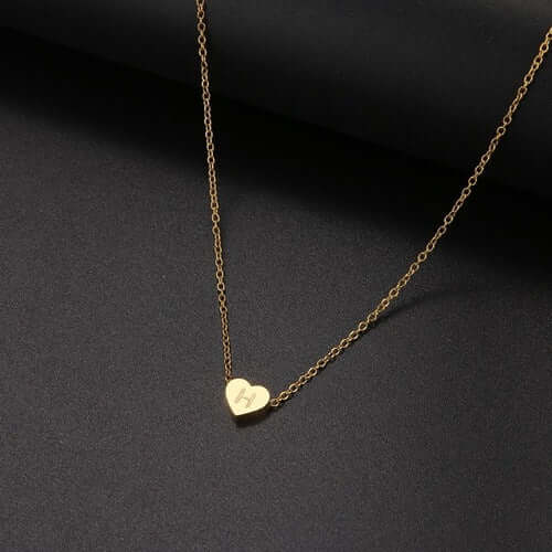 Tiny Heart Initial Necklace| MSHSM