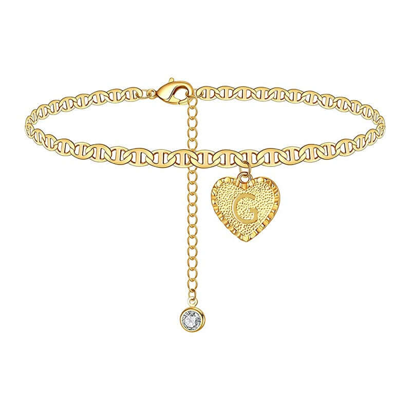 Cora Heart Initials Anklets | MSHSM
