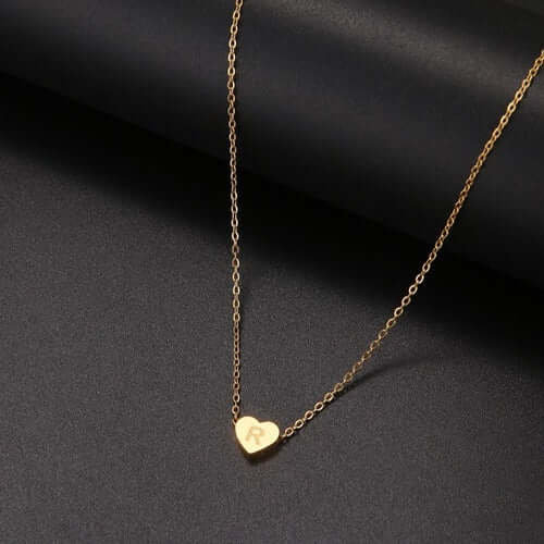 Tiny Heart Initial Necklace| MSHSM