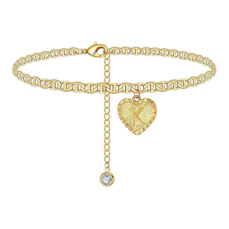 Cora Heart Initials Anklets | MSHSM