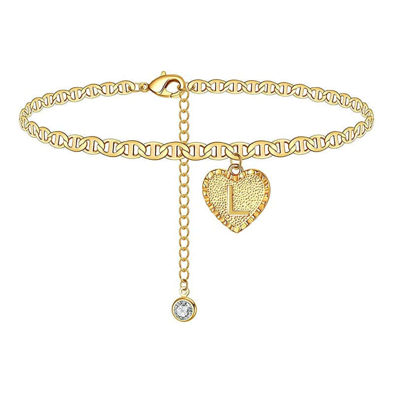Cora Heart Initials Anklets | MSHSM