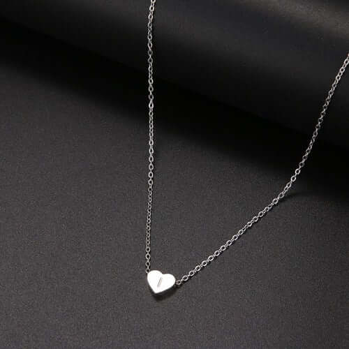 Tiny Heart Initial Necklace| MSHSM