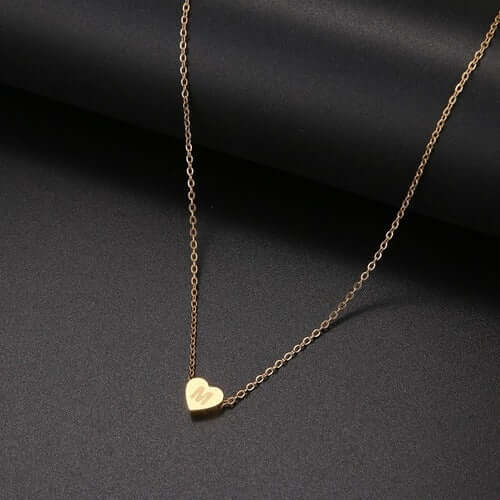Tiny Heart Initial Necklace| MSHSM