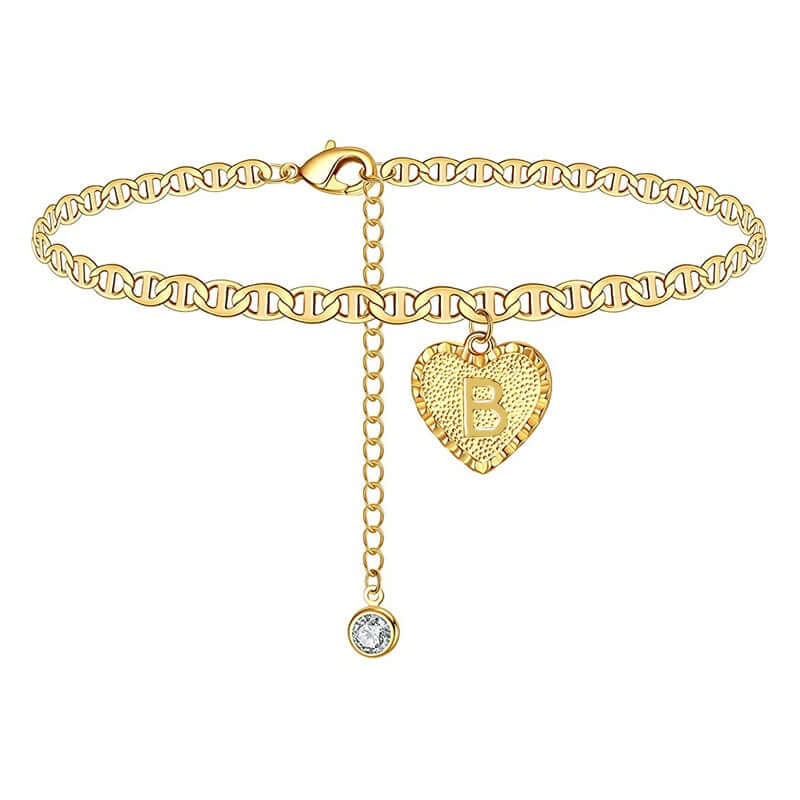 Cora Heart Initials Anklets | MSHSM