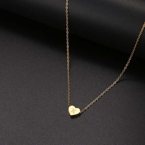 Tiny Heart Initial Necklace| MSHSM