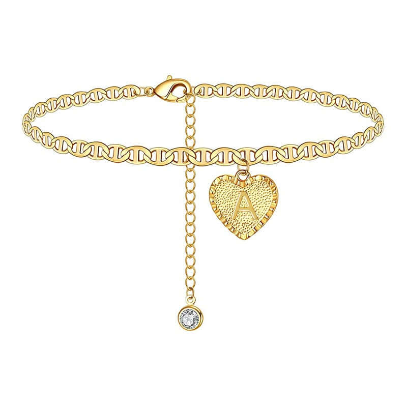 Cora Heart Initials Anklets | MSHSM