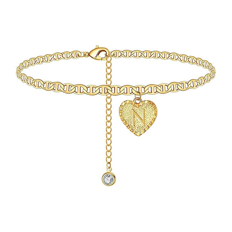 Cora Heart Initials Anklets | MSHSM