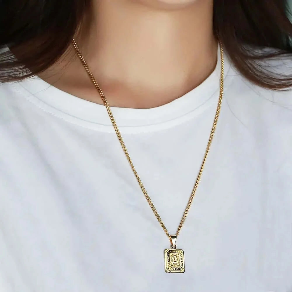 Boxy Alphabet Chain Necklace| MSHSM