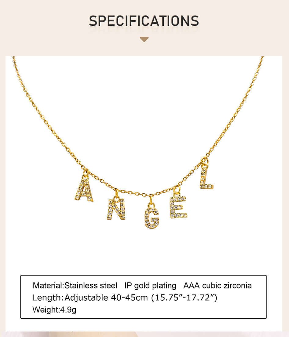 Ayla Multiple Letters Pendant Necklace | MSHSM