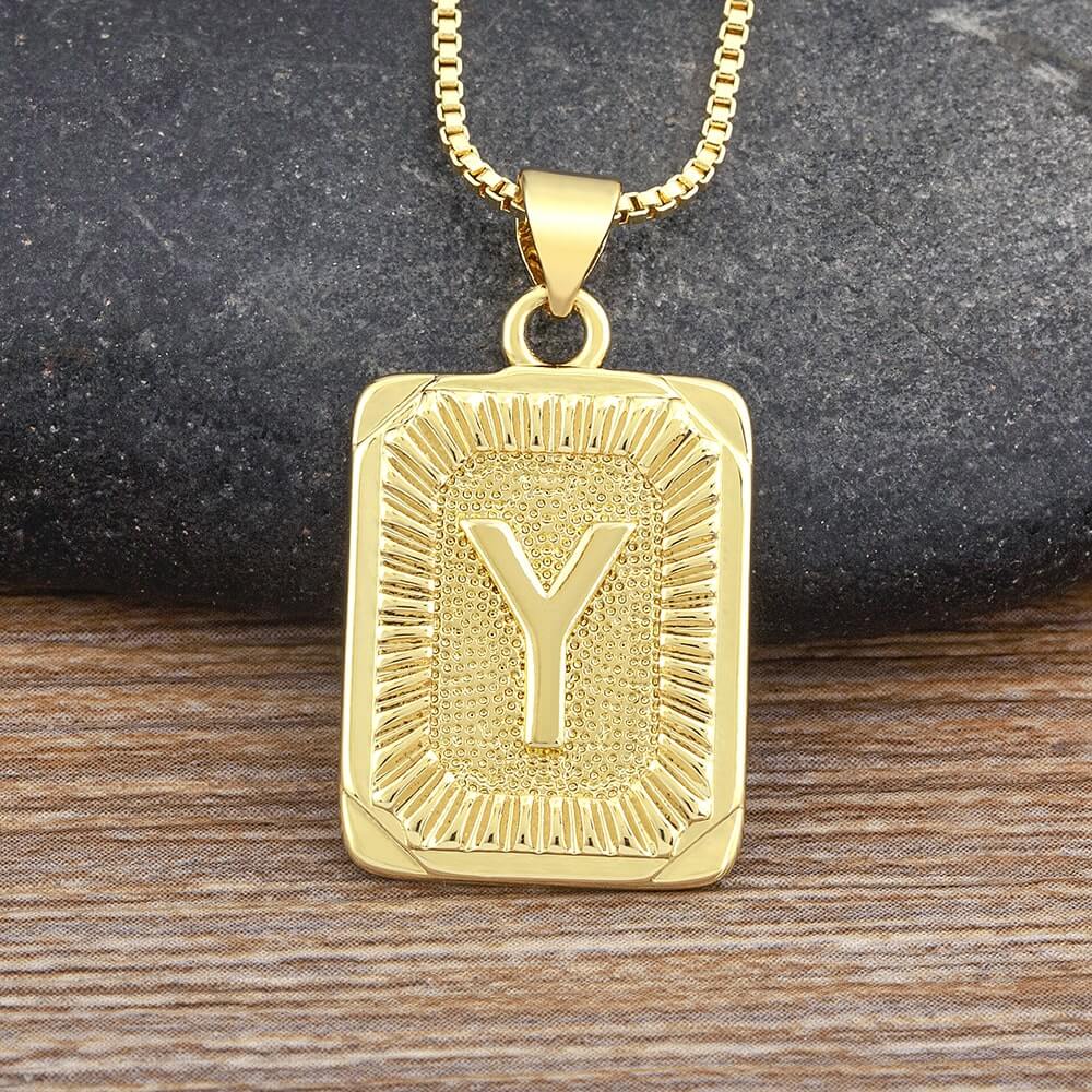 Boxy Alphabet Chain Necklace| MSHSM