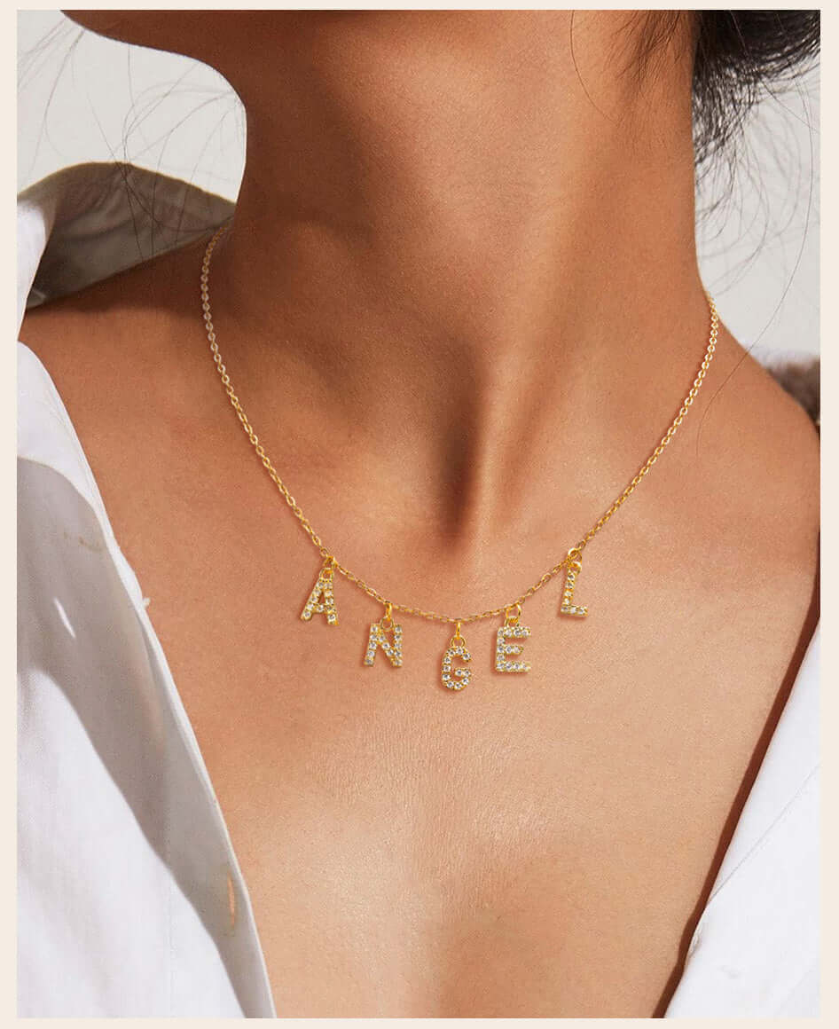 Ayla Multiple Letters Pendant Necklace | MSHSM