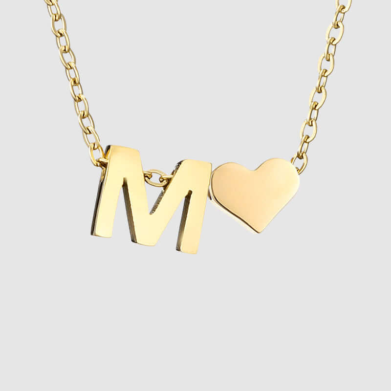 Valentina Tiny Heart Initial Necklace | MSHSM