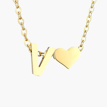 Valentina Tiny Heart Initial Necklace | MSHSM