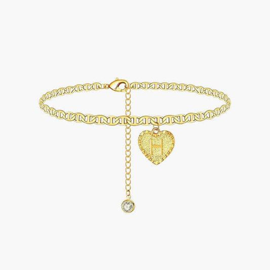 Cora Heart Initials Anklets | MSHSM