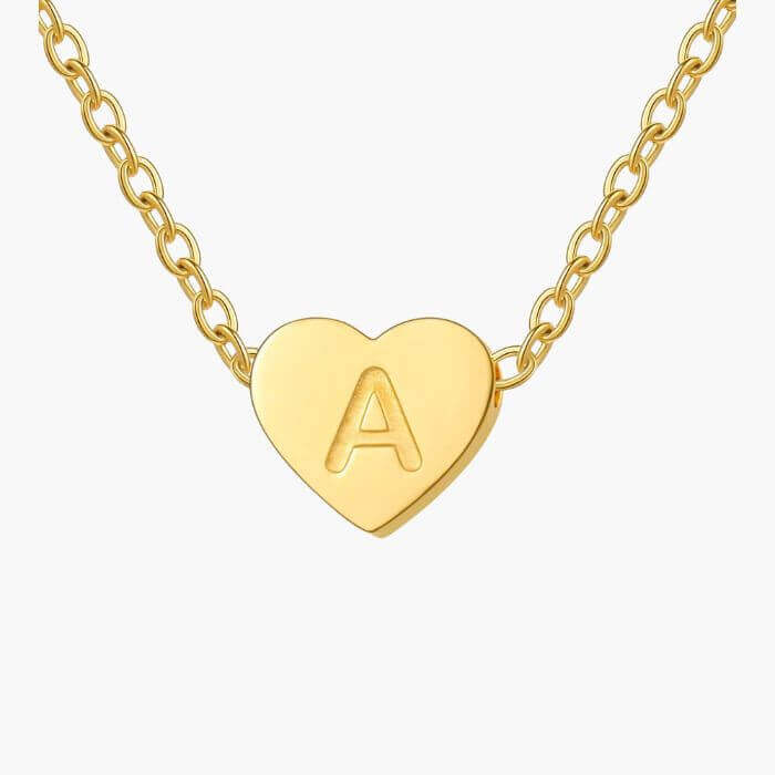 Tiny Heart Initial Necklace| MSHSM